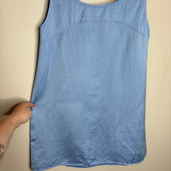 NWT Frame Scoop Neck Micro Flare Dress in Blue - Picture 5 of 13